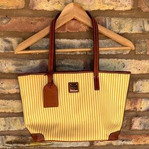 Yellow Stripe Dooney And Bourk Tote Bag